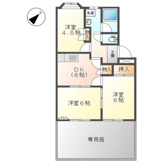 コンフォール東野II番館(3DK/1階)の間取り写真