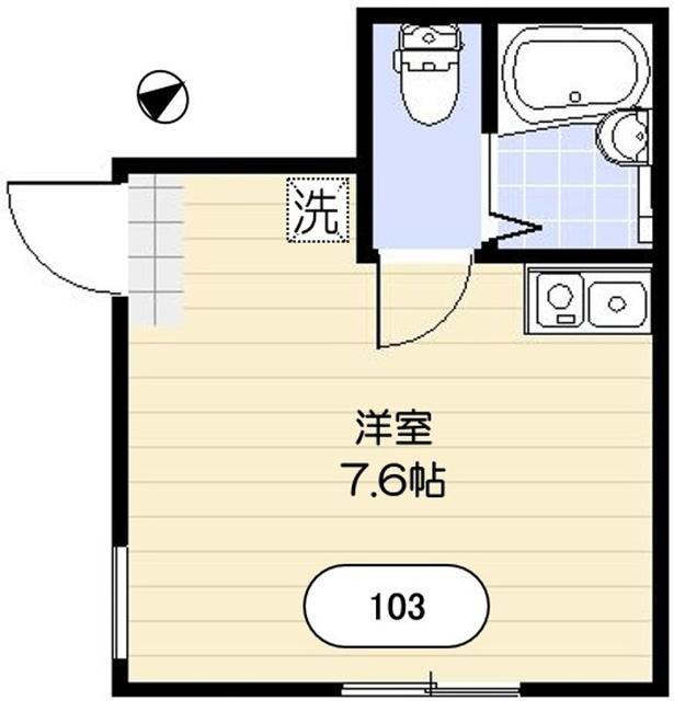 グランスタイル町屋(ワンルーム/1階)の間取り写真