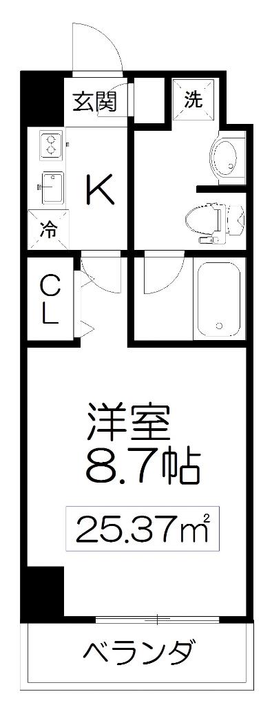 PROVIRT仙台八幡(1K/5階)の間取り写真