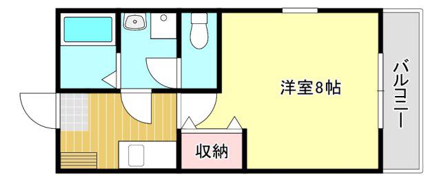 クレフラスト新津町(1K/2階)の間取り写真