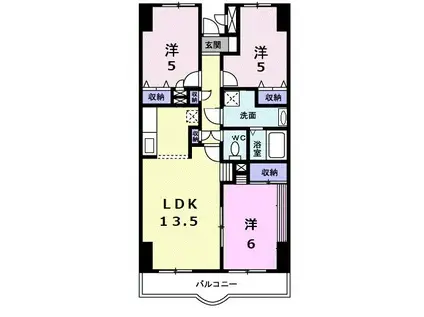 グランドバレー(3LDK/4階)の間取り写真