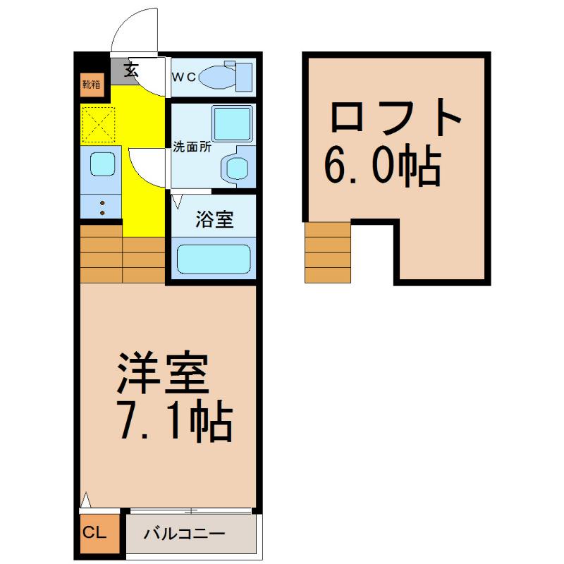 FAMILY STAGE 伝馬町(1SK/1階)の間取り写真