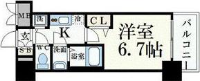 プレサンス名古屋STATIONルミアス(1K/2階)の間取り写真