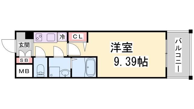 SPコート神戸(1K/8階)の間取り写真