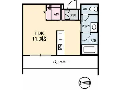 シャーメゾンステージ新山口駅前 C棟(ワンルーム/2階)の間取り写真
