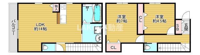 グランぶどうの木(2LDK/1階)の間取り写真