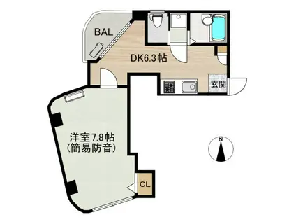 グリーンミューズみその(1DK/5階)の間取り写真