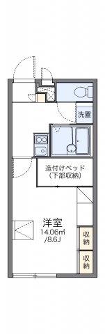 レオパレスもろのき(1K/1階)の間取り写真