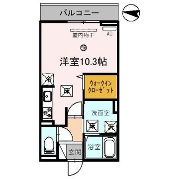 ドマーニ巽(ワンルーム/1階)の間取り写真