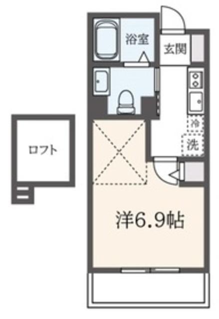 マリンルージュ横浜(1K/1階)の間取り写真