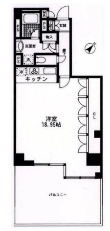 エープレイス田町イースト(ワンルーム/8階)の間取り写真