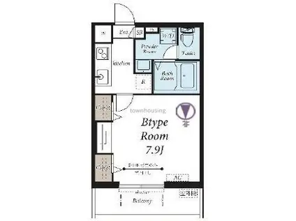 リブリ・フルール(1K/3階)の間取り写真