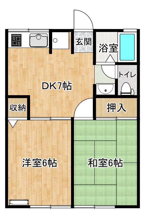 レスポワール A(2DK/1階)の間取り写真