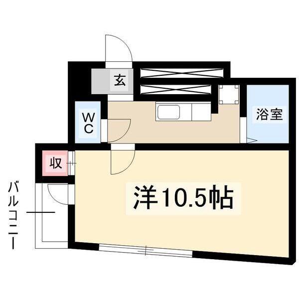 クレセール花の木(ワンルーム/3階)の間取り写真