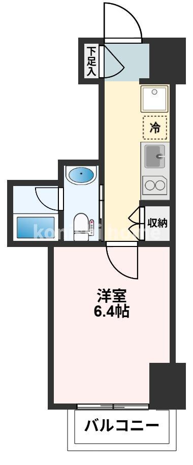 PSクレスト桜木町(1K/5階)の間取り写真