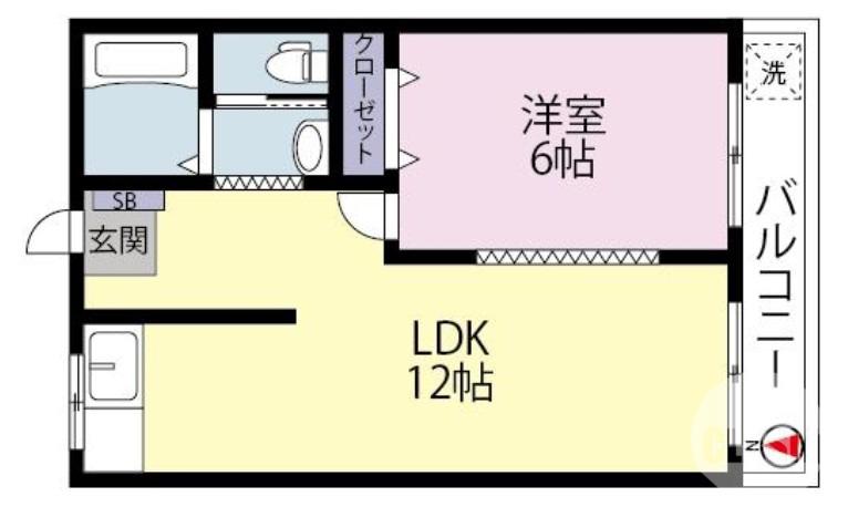 エクセルシード(1LDK/2階)の間取り写真