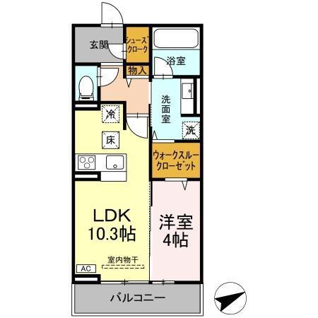 CE IL SOLE(1LDK/1階)の間取り写真