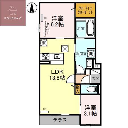 CLASHIST平野西イースト(2LDK/1階)の間取り写真