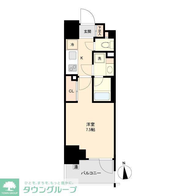 プライマル南砂(1K/4階)の間取り写真