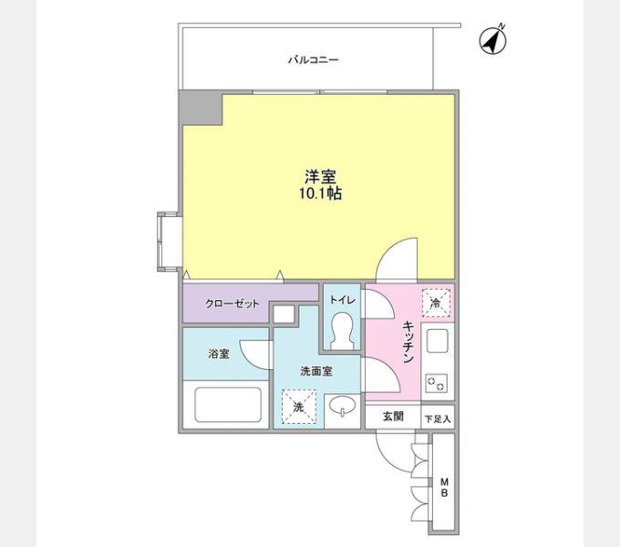 ユーキメゾン一番町(1K/2階)の間取り写真