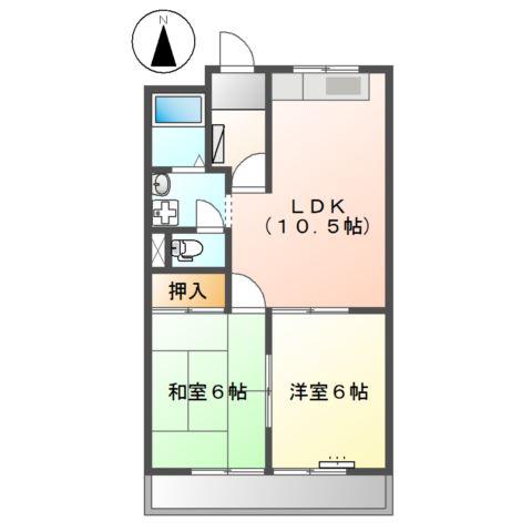 グランドシェイプ(2LDK/3階)の間取り写真