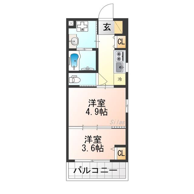 MJC京都ESTRUTH(2K/2階)の間取り写真