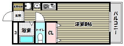 レジデンス遊園前(ワンルーム/1階)の間取り写真