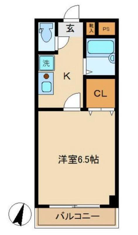 ハイツ山東(1K/3階)の間取り写真