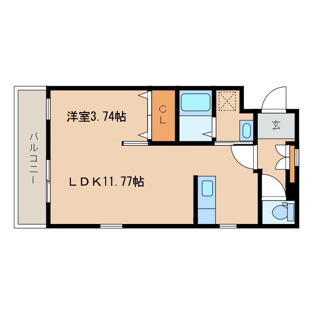 マリベールARASHIII(1LDK/1階)の間取り写真