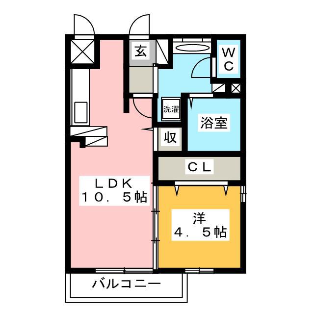 タウンコート堀木(1LDK/2階)の間取り写真