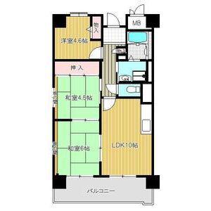 メゾンドーム三軒家(3LDK/3階)の間取り写真