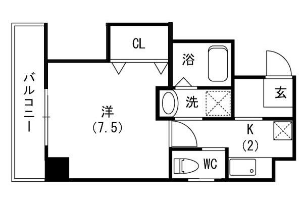 シティライフ泉(1K/5階)の間取り写真