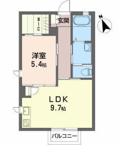 シャーメゾンめいび(1LDK/2階)の間取り写真