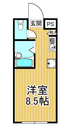 ヒルズ野尻(ワンルーム/1階)の間取り写真
