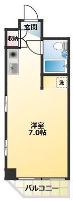 大山エンゼルマンション(ワンルーム/4階)の間取り写真