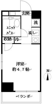 菱和パレス神楽坂(ワンルーム/5階)の間取り写真