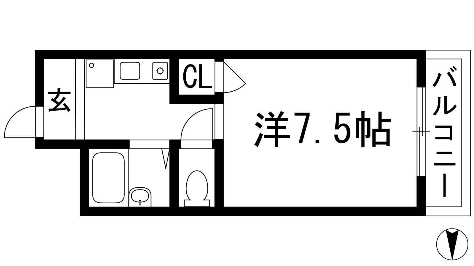 CASONA(1K/2階)の間取り写真