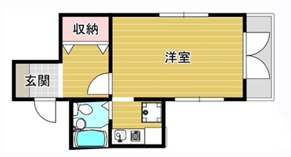 メゾンド・マール学園前(1K/2階)の間取り写真