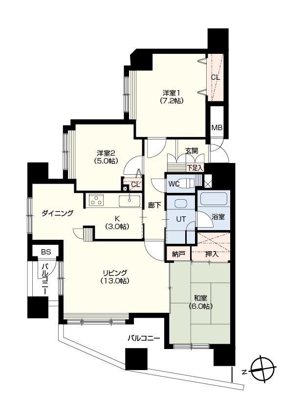 ラピスタワー澄川(3LDK/12階)の間取り写真