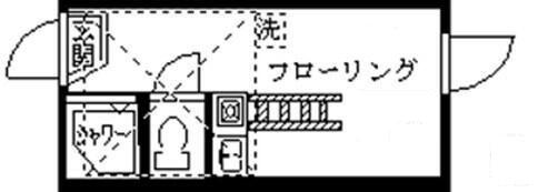 フェリスキッド(ワンルーム/2階)の間取り写真