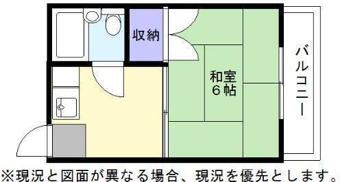 北野ハイツ(1K/1階)の間取り写真