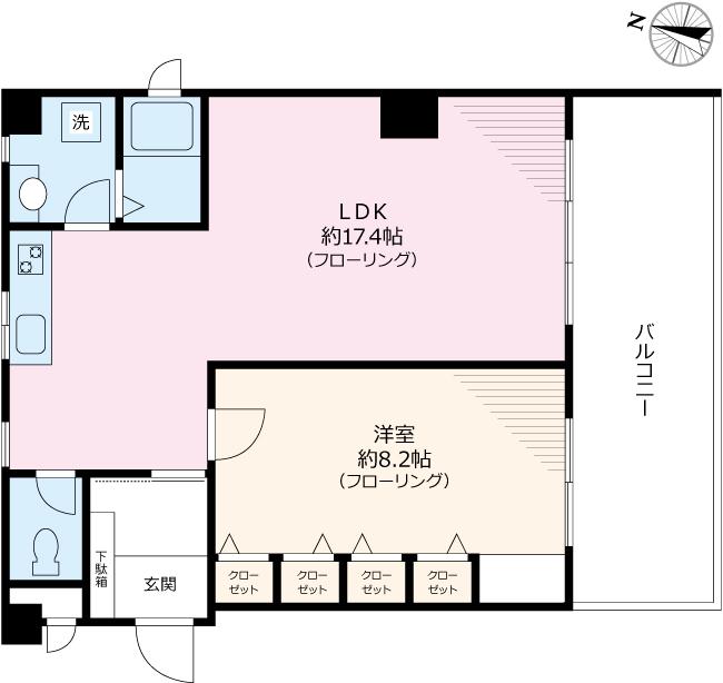 THE URBANE COURT(1LDK/3階)の間取り写真