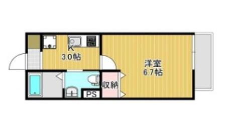 テルメゾン(1K/2階)の間取り写真