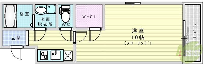 フジパレス吹田ウエストⅤ番館(1K/3階)の間取り写真