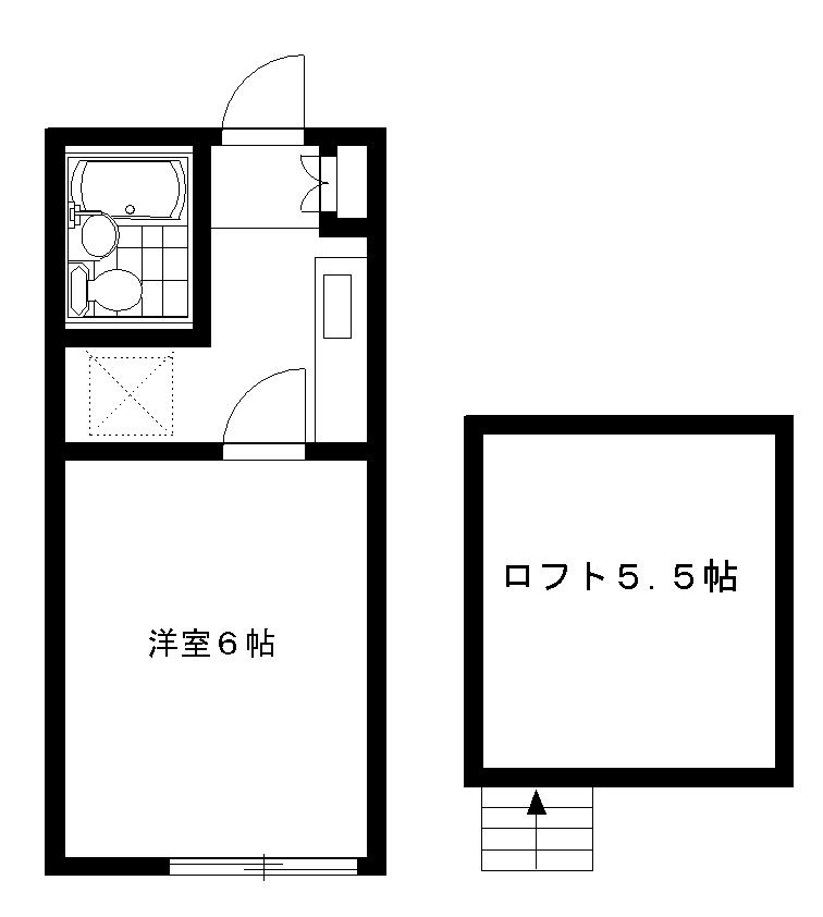 D・キャスル下井草(1K/2階)の間取り写真