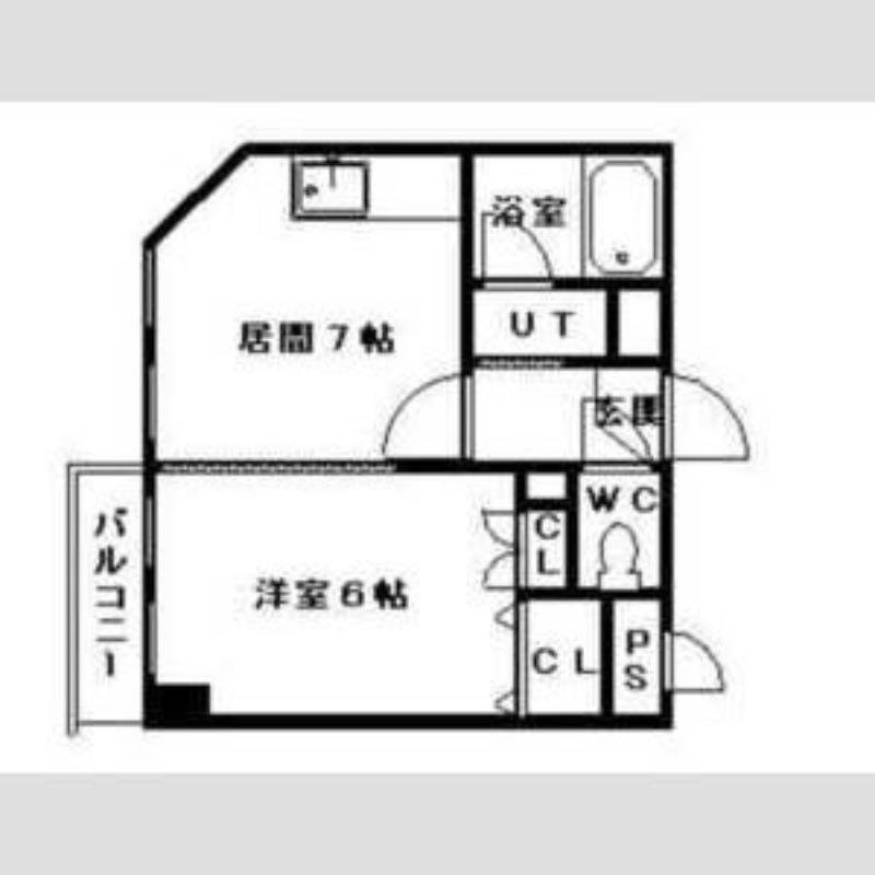 コスモス東札幌(1DK/7階)の間取り写真