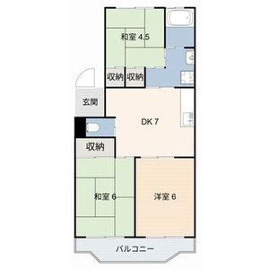 ダイヤマンション(3DK/4階)の間取り写真