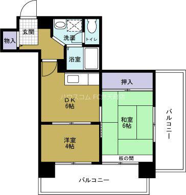 グレース大阪港(2DK/6階)の間取り写真