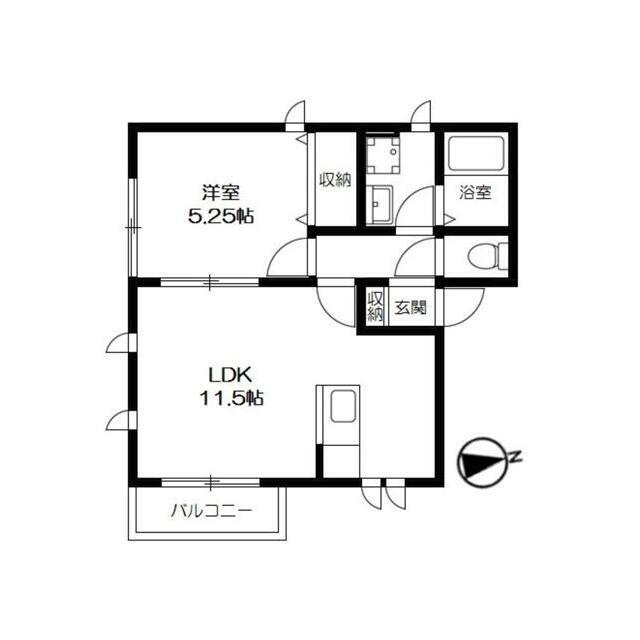 フォンテーヌ大池(1LDK/2階)の間取り写真