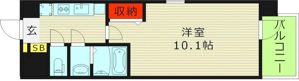 スプランディッド京橋イースト(1K/3階)の間取り写真